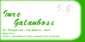 imre galambosi business card